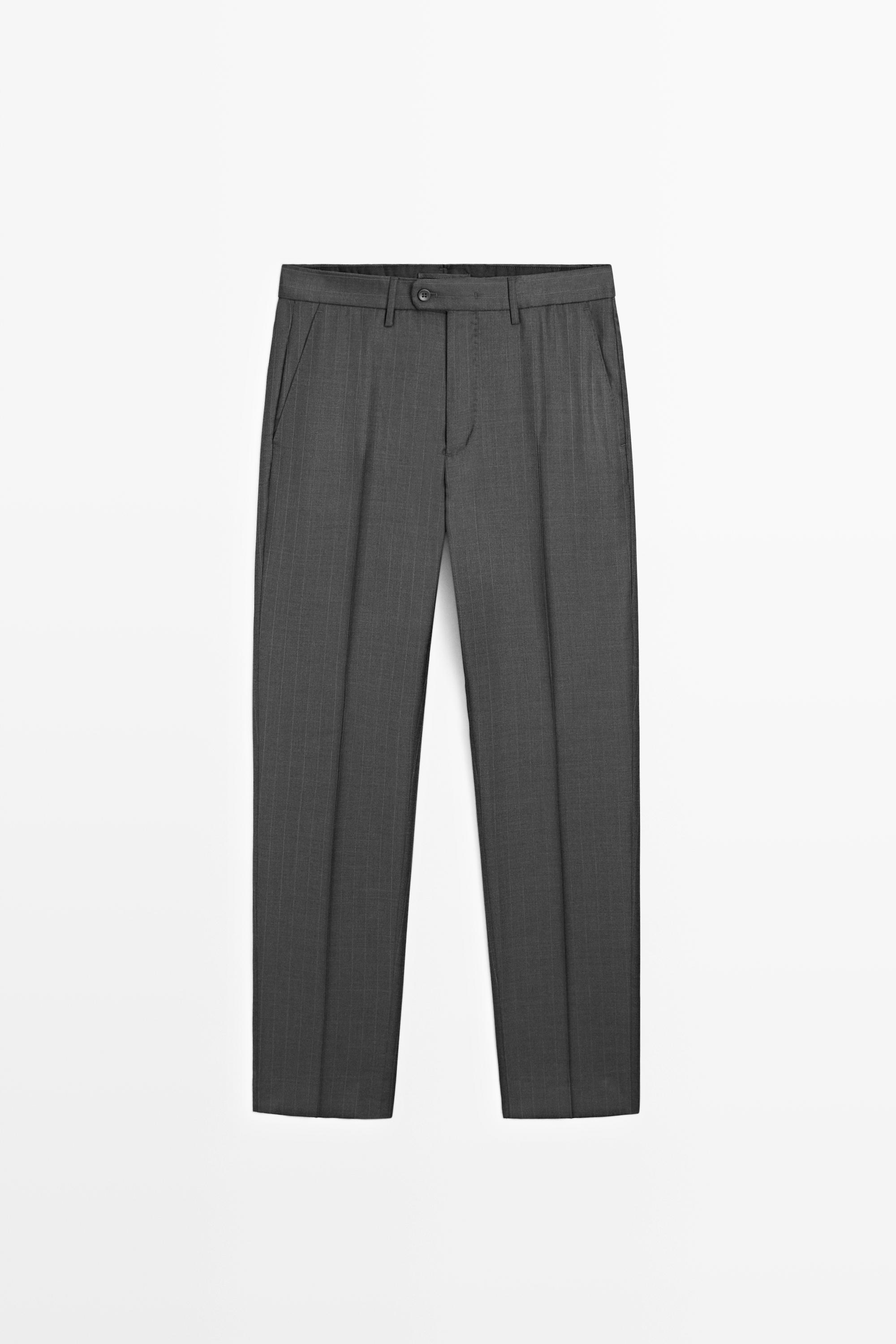 Pantalon de costume à rayures 100 % laine